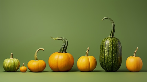 Free photo raw beautiful pumpkins arrangement