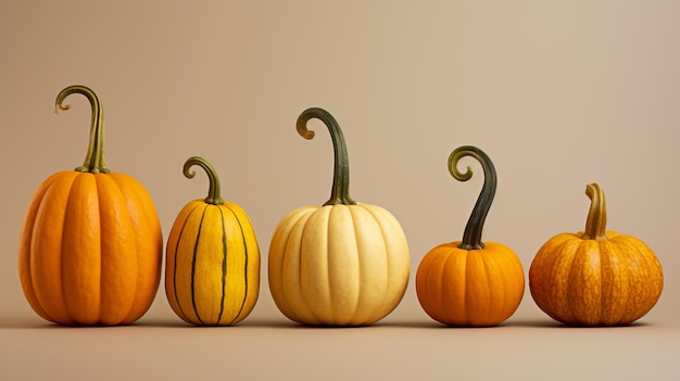 Free photo raw beautiful pumpkins arrangement