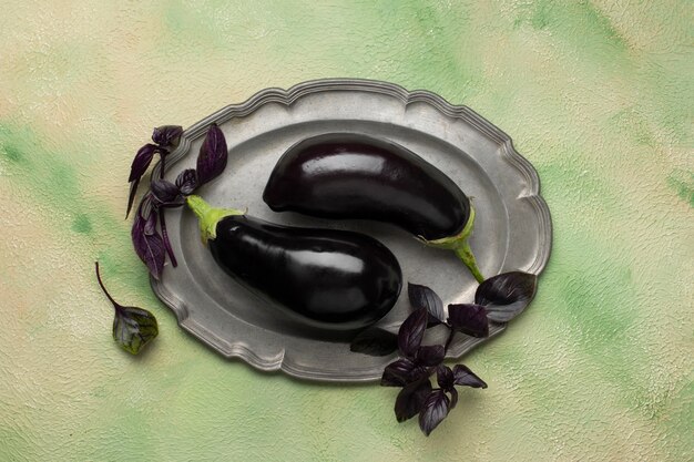 Raw eggplants ready to be cooked