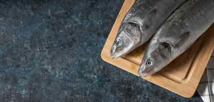 Free photo raw fish arrangement for cooking