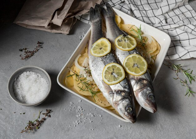 料理用の生の魚の組成