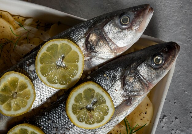 料理用の生の魚の組成