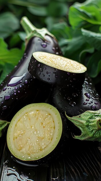 Raw foodstuff with water drops in studio