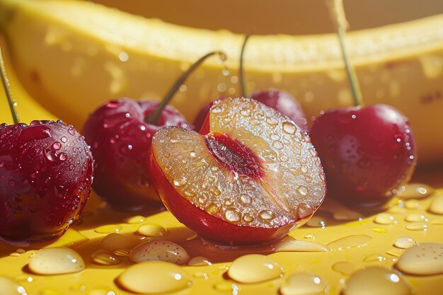 Raw foodstuff with water drops in studio