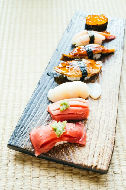 Raw and fresh nigiri sushi roll