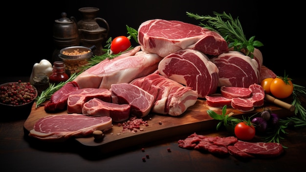 Free photo raw meat on table