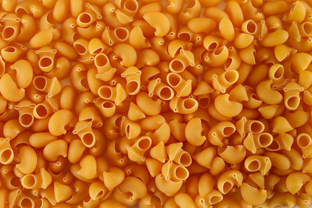 Raw pasta top view