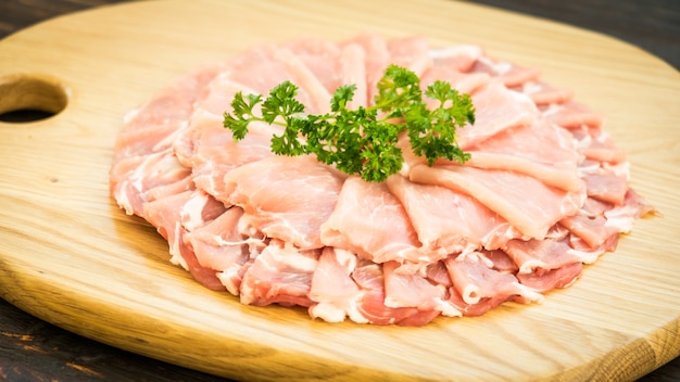 Free photo raw pork meat slice