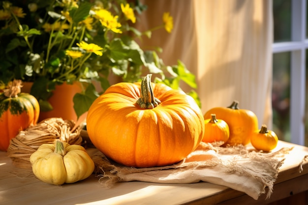 Foto gratuita zucca cruda al chiuso