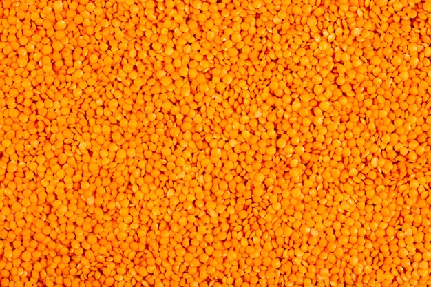 Free photo raw red lentils top view