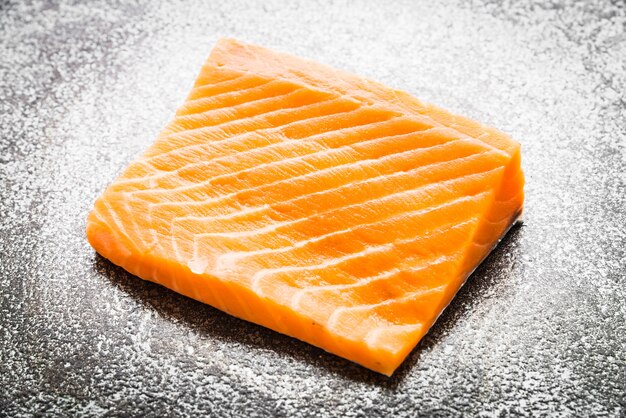 Raw salmon meat