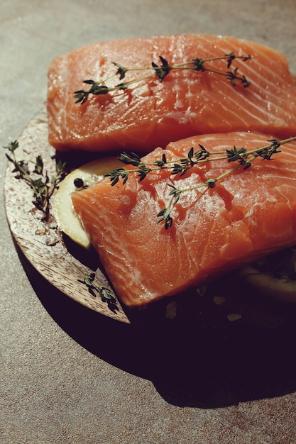 Free photo raw salmon