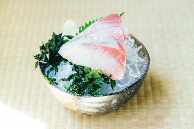 Raw with fresh hamachi meat fish sashimi