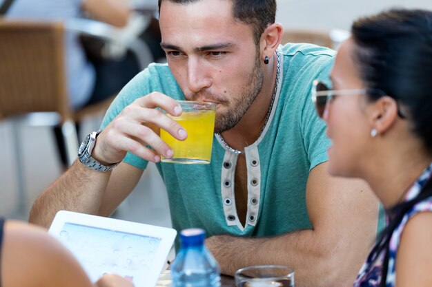 read person male drink socializing