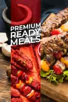 Free photo ready-to-eat meals arrangement