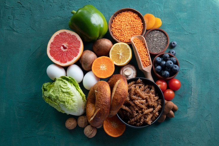 Free Photo real food pyramid arrangement