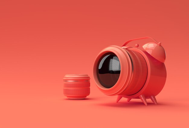 Реалистичный объектив камеры с часами для идеального тайминга 3D-рендеринга