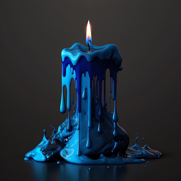 Free photo realistic candle with melting effect