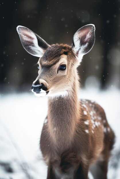 Realistic deer with nature background