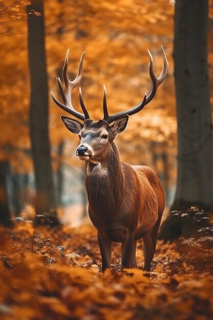 自然の背景を持つ現実的な鹿