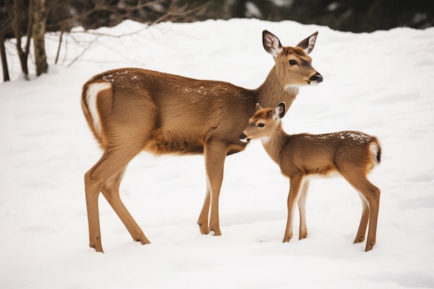 Free photo realistic deer with nature background