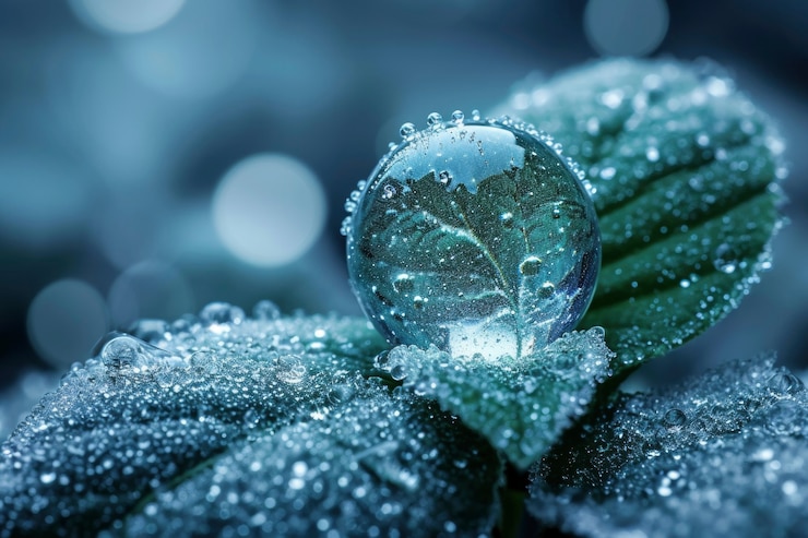 Free Photo realistic drop with an ecosystem