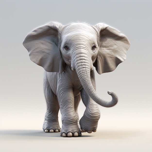 Free photo realistic elephant in studio