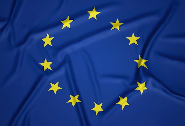 Реалистичный флаг Европейского союза