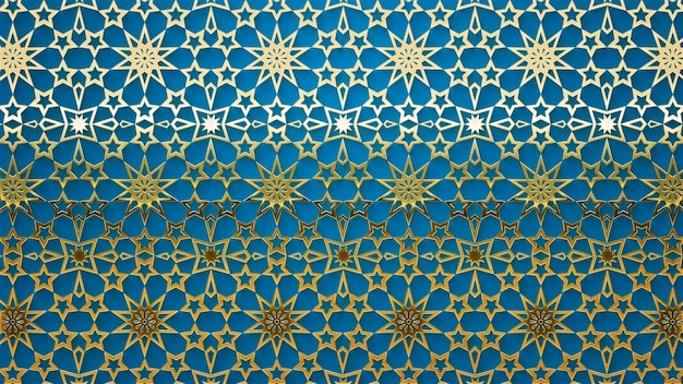 リアルな黄金のアラビア語パターン