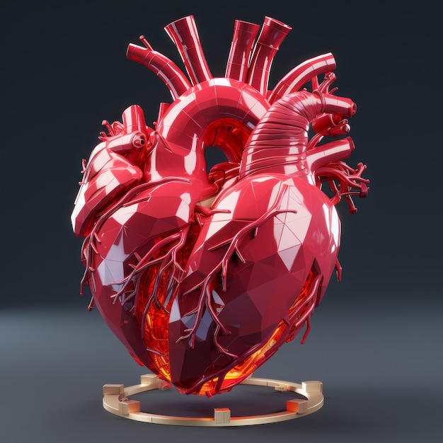 Foto gratuita forma di cuore realistica in studio