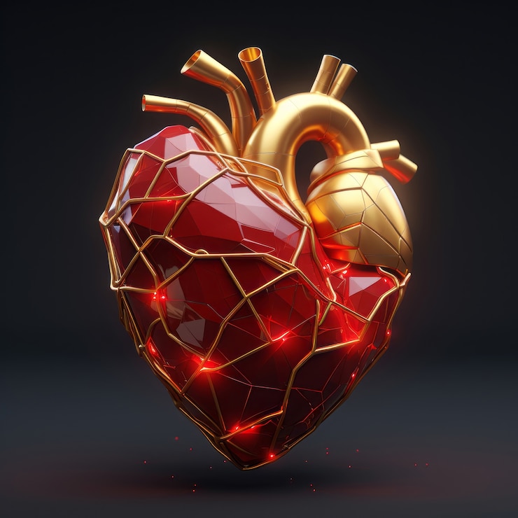 Free Photo realistic heart shape in studio