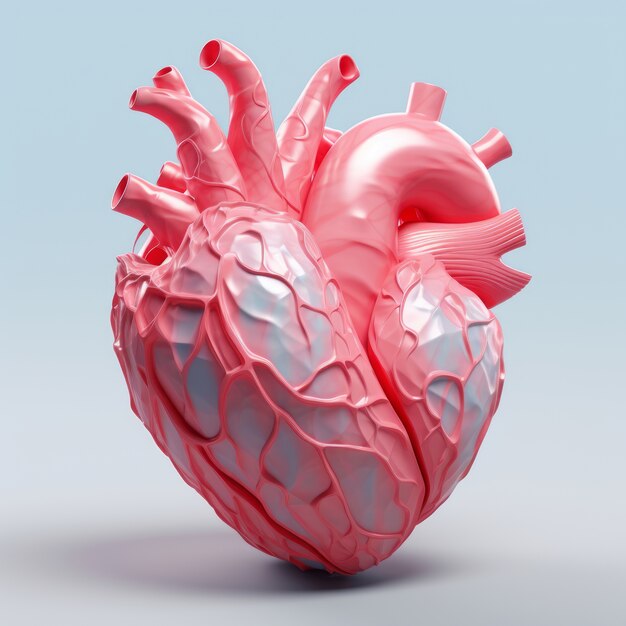 Realistic heart in studio