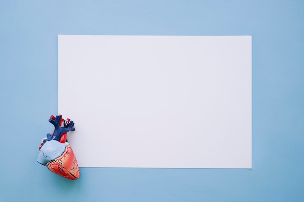 Free photo realistic heart and white paper