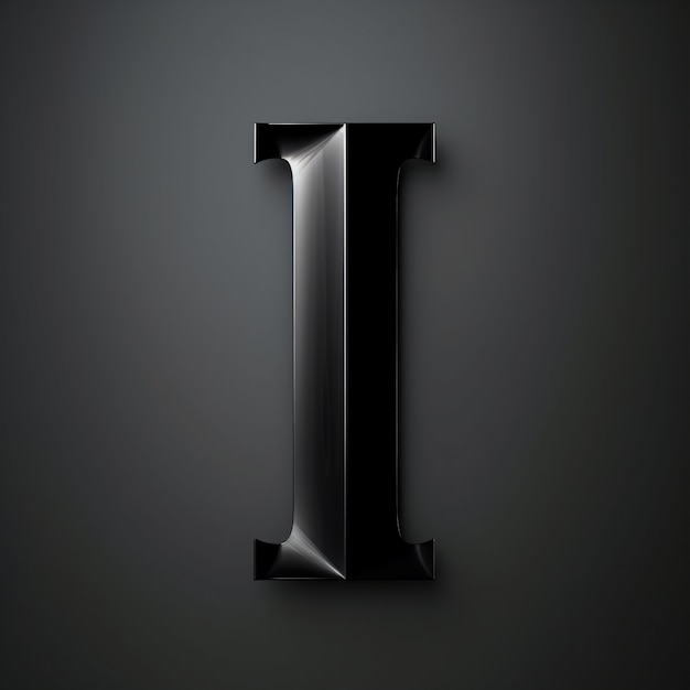 Бесплатное фото Реалистичная буква i с черной поверхностью