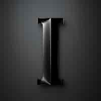 Free photo realistic i letter with black surface