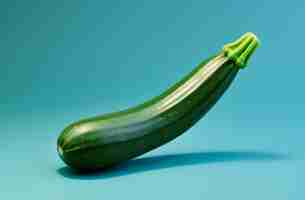 Free photo realistic image of courgette on blue coloured background