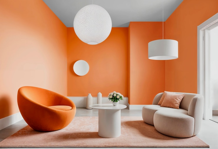 Free Photo realistic interior design with furniture
