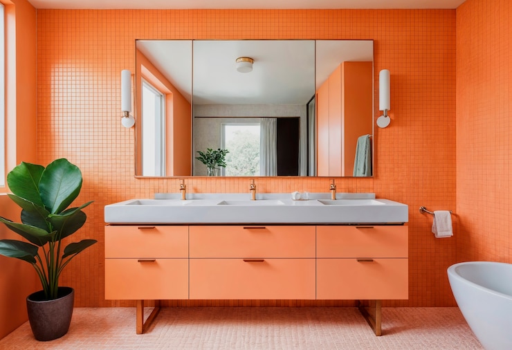 Free Photo realistic interior design with furniture