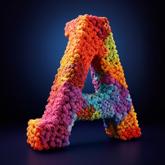 Free photo realistic knitted a letter