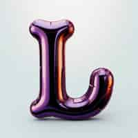 Free photo realistic l letter with balloon texture