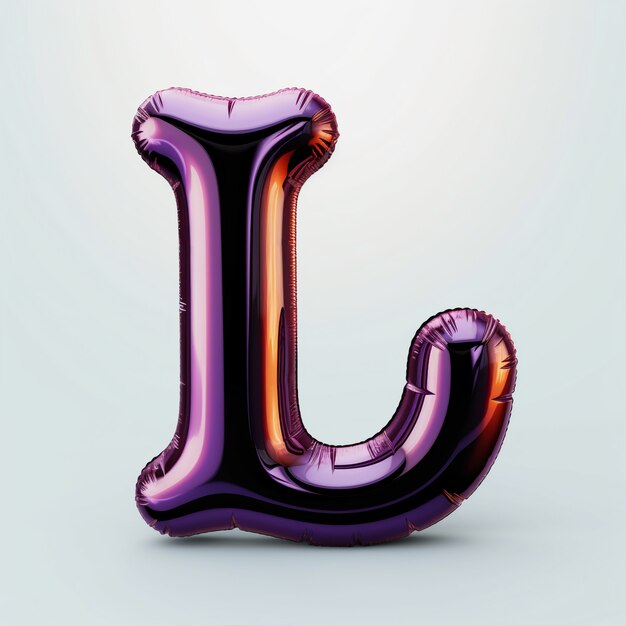 Realistic l letter with balloon texture