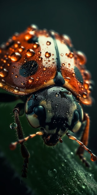 Foto gratuita coccinella realistica in natura