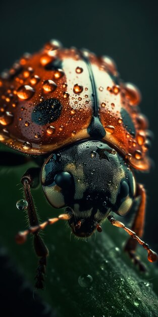 Realistic ladybug in nature