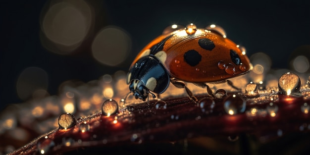 Free photo realistic ladybug in nature