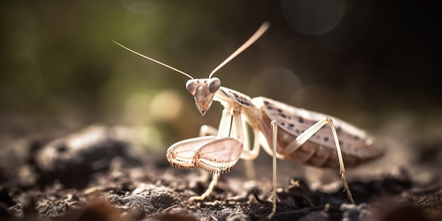 Foto gratuita mantide realistica in natura