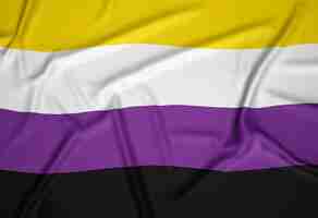 Бесплатное фото Реалистичный небинарный флаг гордости