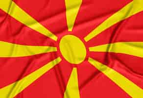 Free photo realistic north macedonia flag background