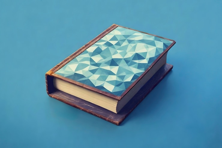 Free Photo realistic old book on blue background