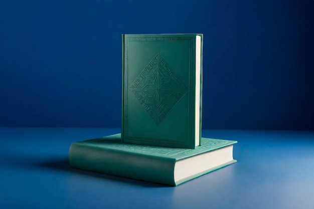 Free photo realistic old book on blue background