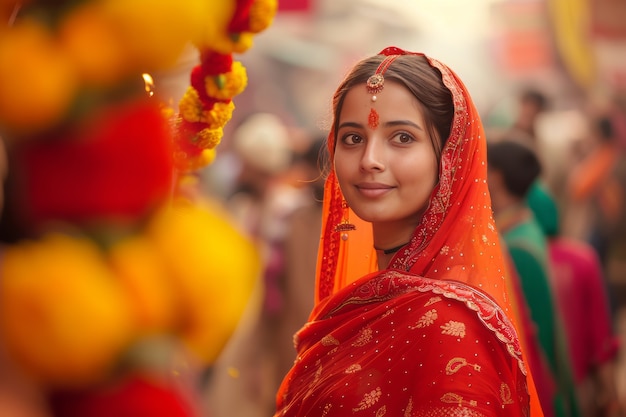 Foto gratuita gente realistica che celebra il gudi padwa.